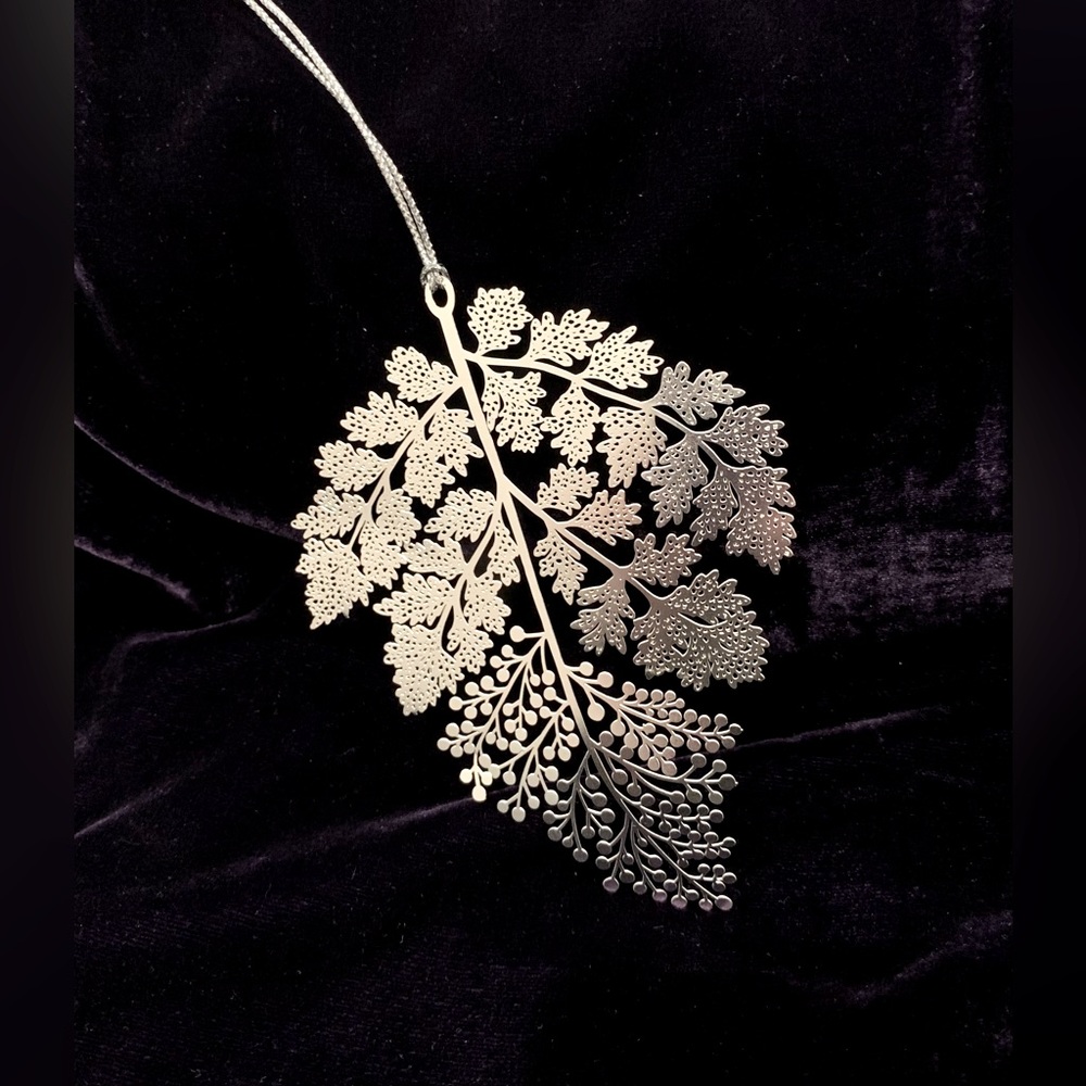 Vintage CRATE & BARREL Silver-Stamped Tree Branch Ornament